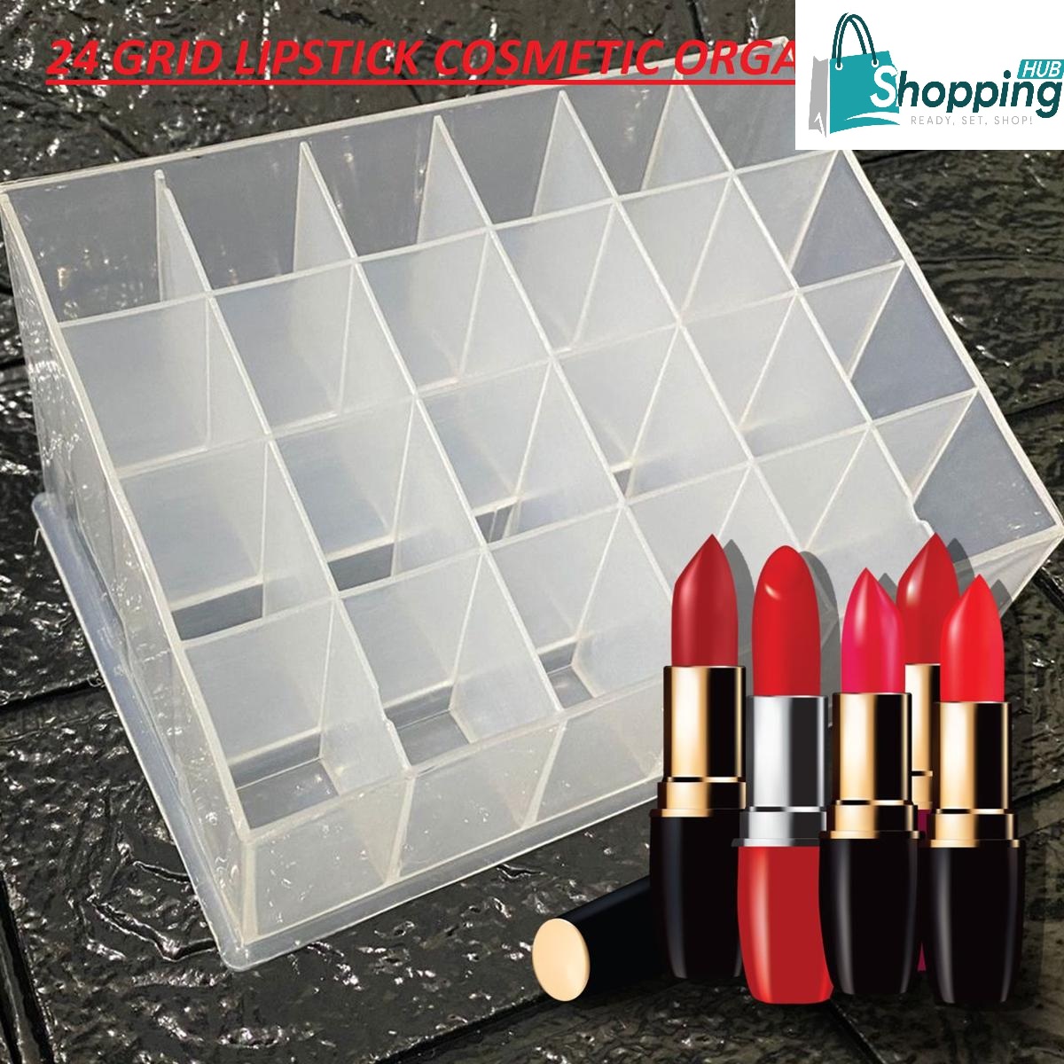 24 Grid Makeup Organizer Storage Box Cosmetic Lipstick Jewelry Case Holder Display