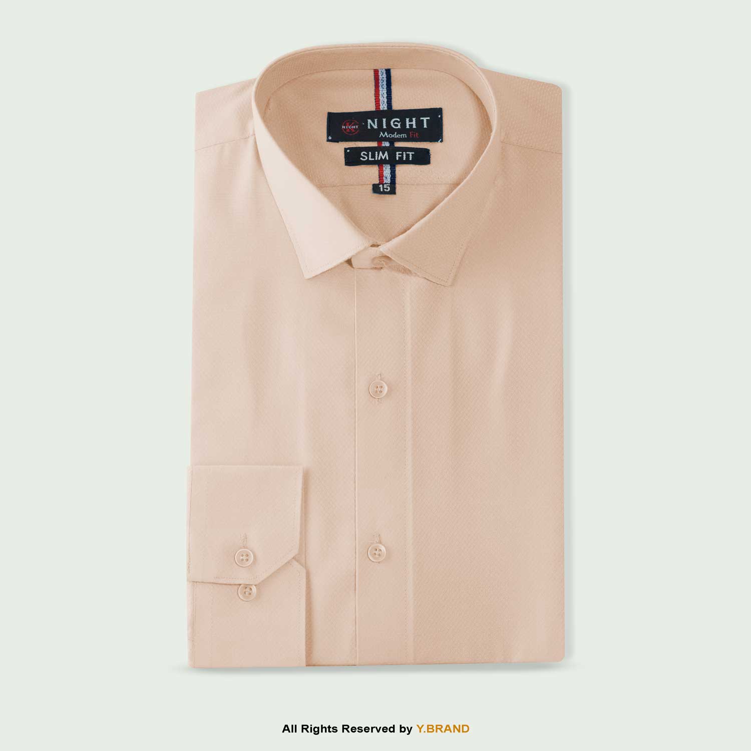 Cut Range Peach self-textured Slim Fit Formal Dress Shirt For Men AFS-1017