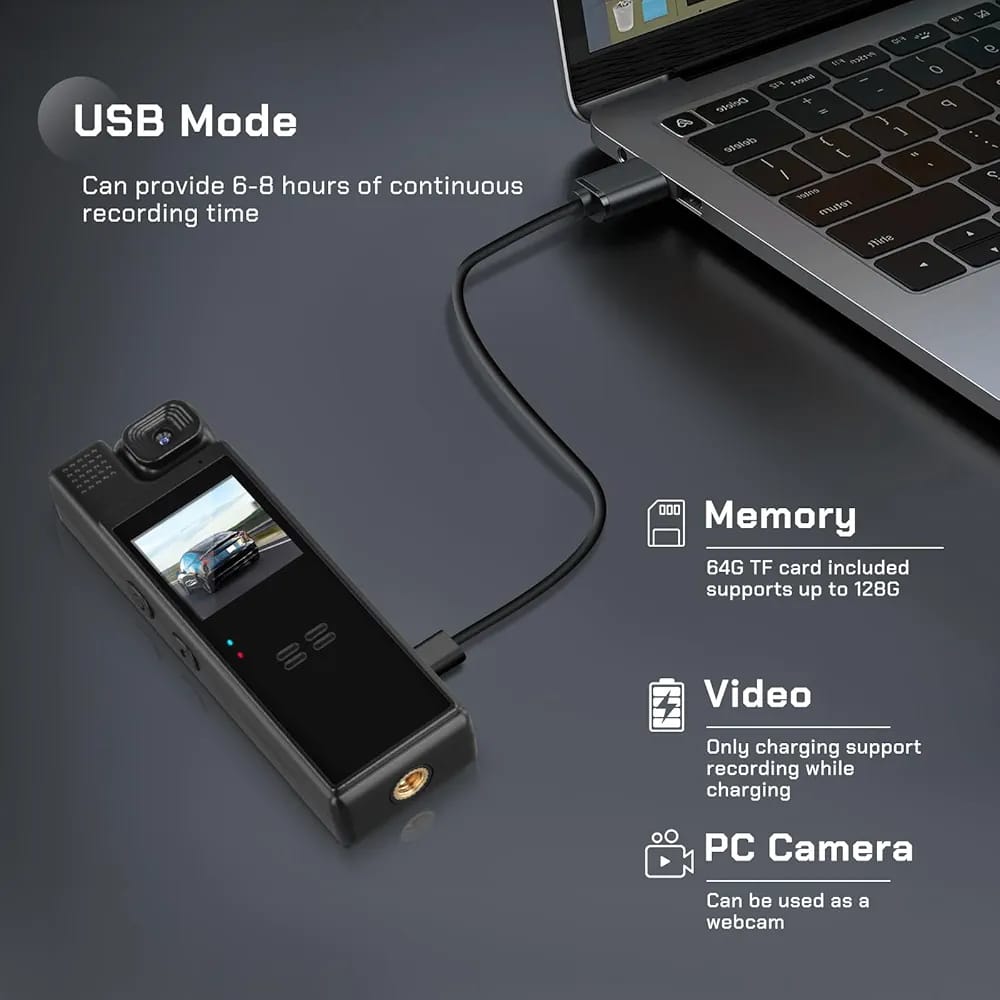 Mini WiFi Body Camera 4k Resolution | Wearable Night Vision Video Recorder | Compact Bodycam for Security, Law Enforcement, Office & Travel | Portable Action Camera for Sports, YouTube, Vlogging & Personal Safety