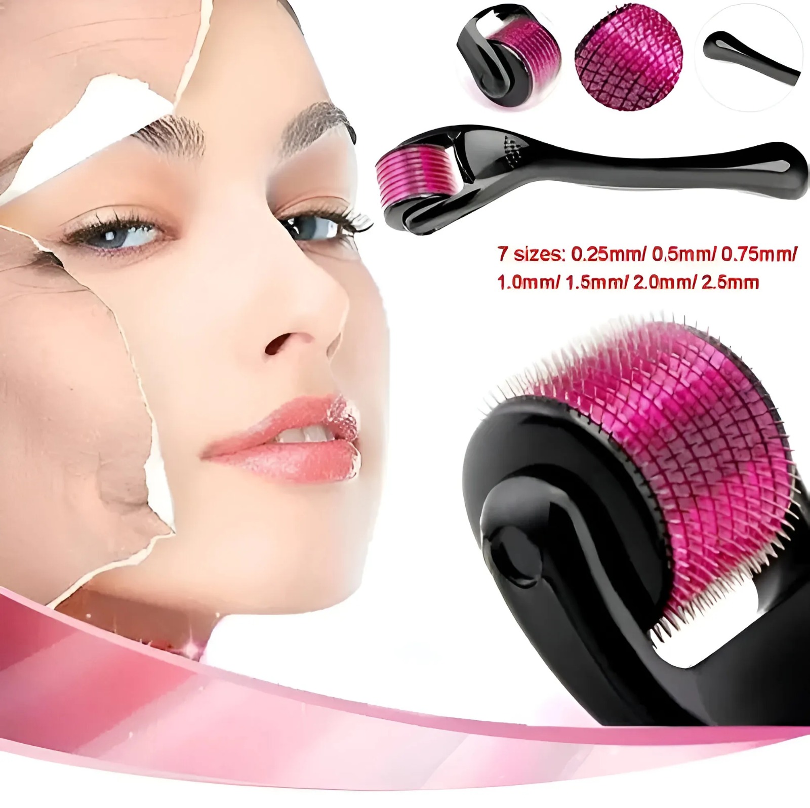 Derma Roller Dynamic Life 0.5mm -  540 Microneedle System for Hair Growth & Skin Therapy