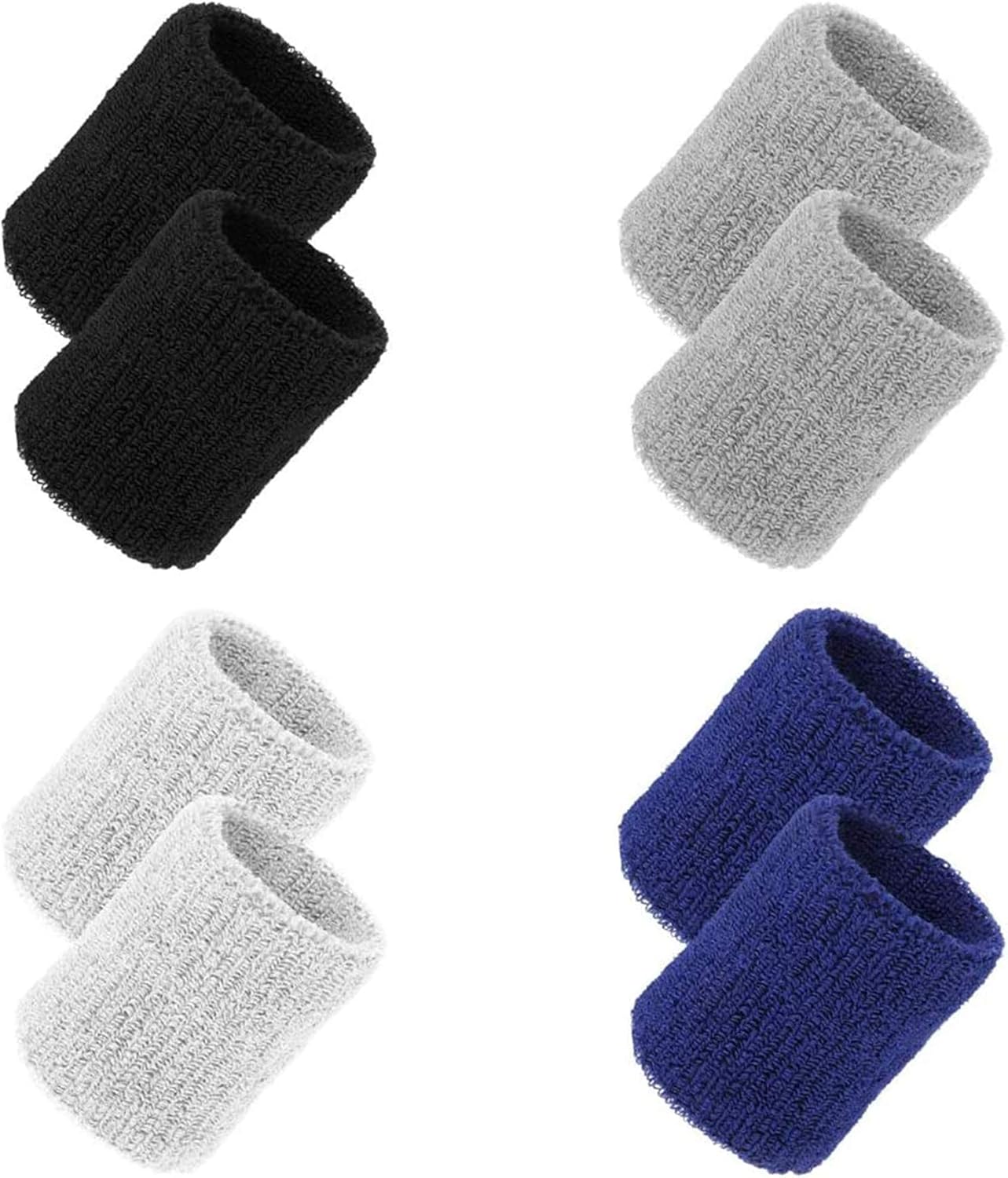 Sweat Bands Wristbands 2Pcs Sweatband Elastic Cotton Wrist Bands Sweat Wristbands Sweatbands for Men & Women Sport Wrist Bands for Sports Running Gym (3.15 x 3.15inch)