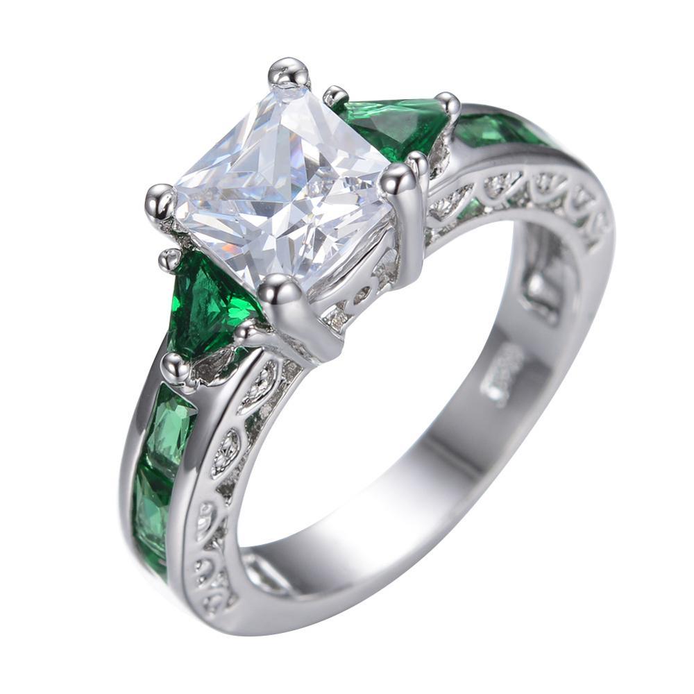 Wedding Engagement Collection Multi Red Blue White Shiny Zircon Diamond Rings for Girls & Women - RW0896