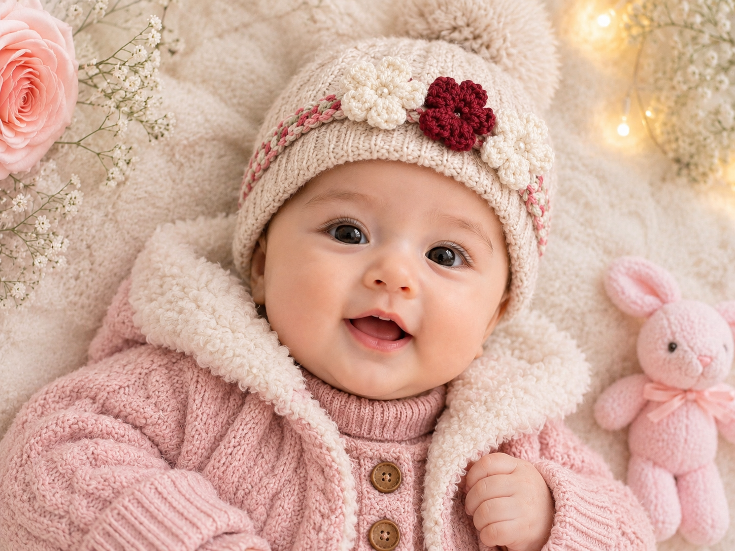 Baby Girl Crochet Hair Band Handmade Flower Headband Soft Tie Band Newborn Infant Toddler Hair Accessories All Size Baby Girls