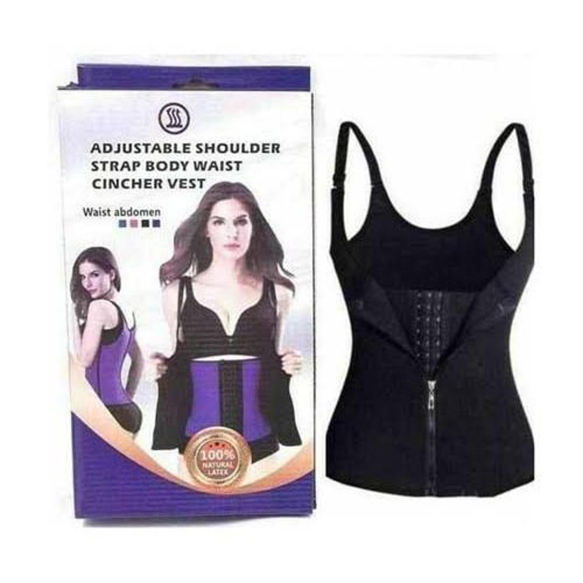 Adjustable Shoulder Zipper Sweat Body Shaper Women Slimming Vest