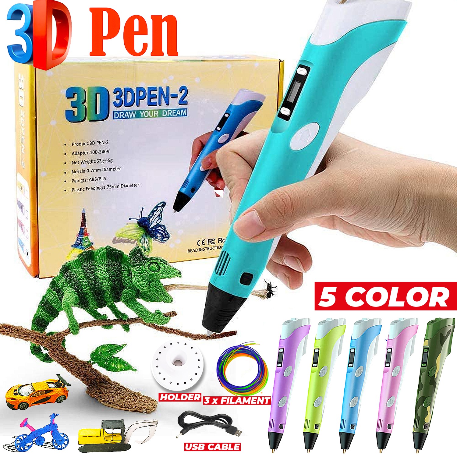 3D Pen for 3D Printing, 3D printing Drawing Pen with x