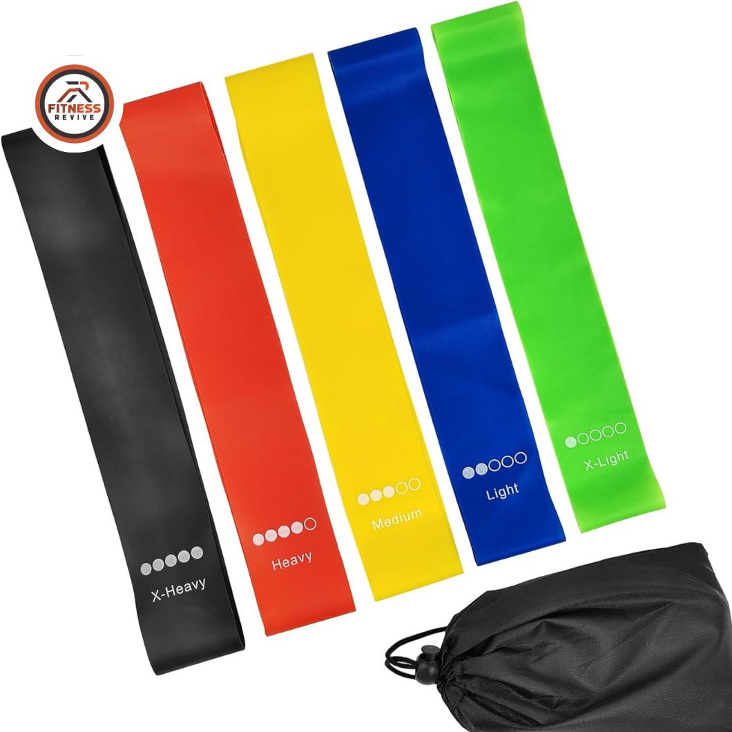 Resistance Loop Band Pack of 5 – Elastic Workout Bands for Strength Training, Weight Loss, Yoga, Pilates & Home Fitness | Beginner to Advanced | Mini Exercise Bands