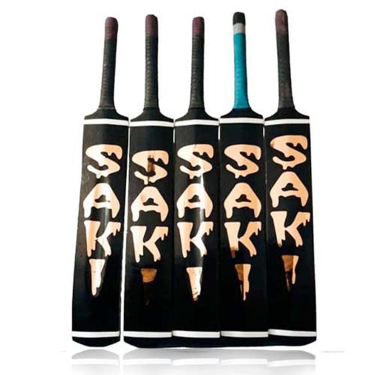 SAKI Cricket BatTape Ball Cricket Bat Half Cane OriginalBlackCane Handle SAKI Cricket Bat
