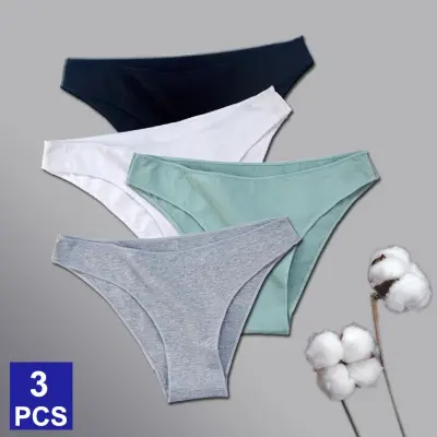  3PCS M-XXL Women Cotton Panties Underwear Female
