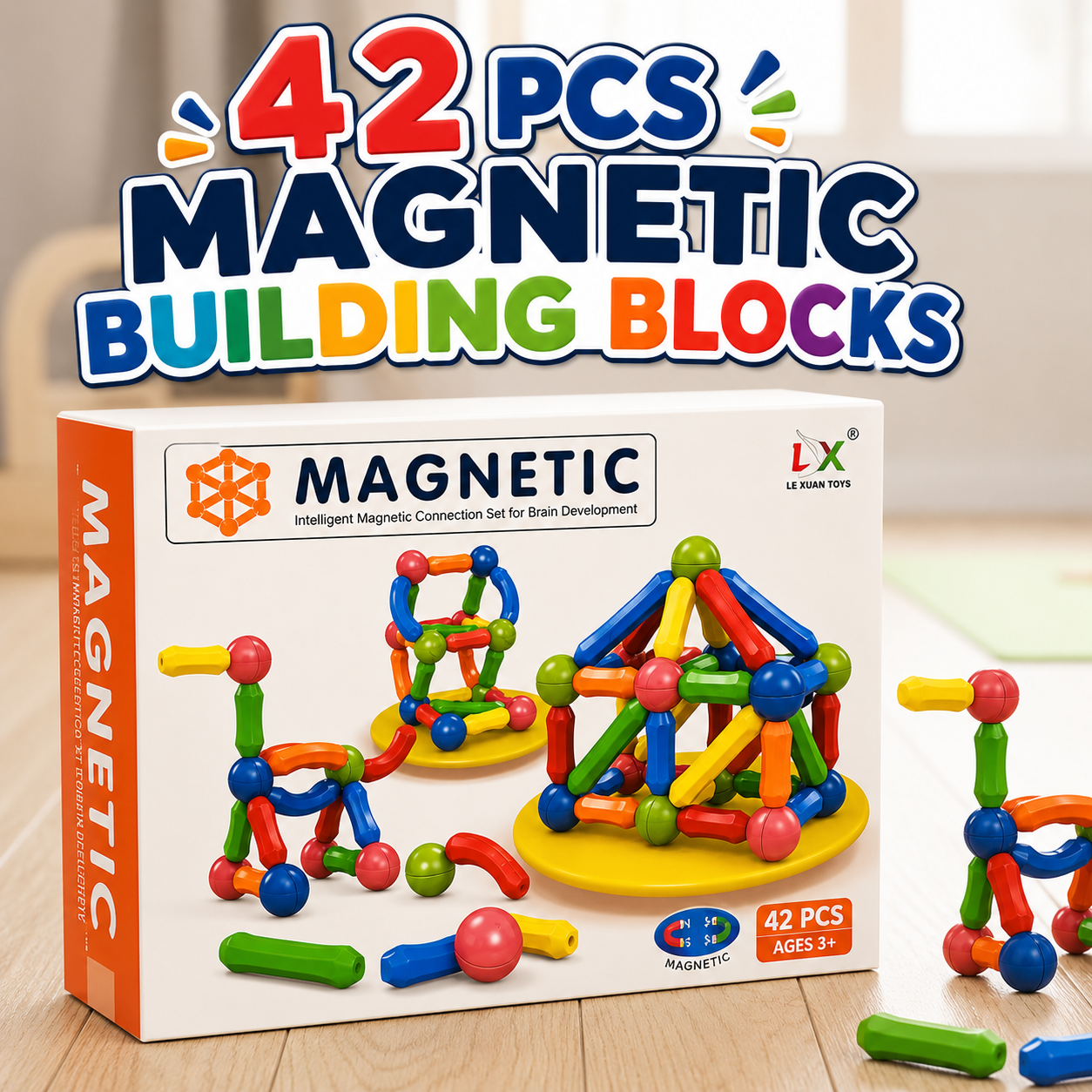 Magnetic Building Blocks Educational Toy for Kids | STEM Magnetic Construction Building Set | Creative Learning Toy