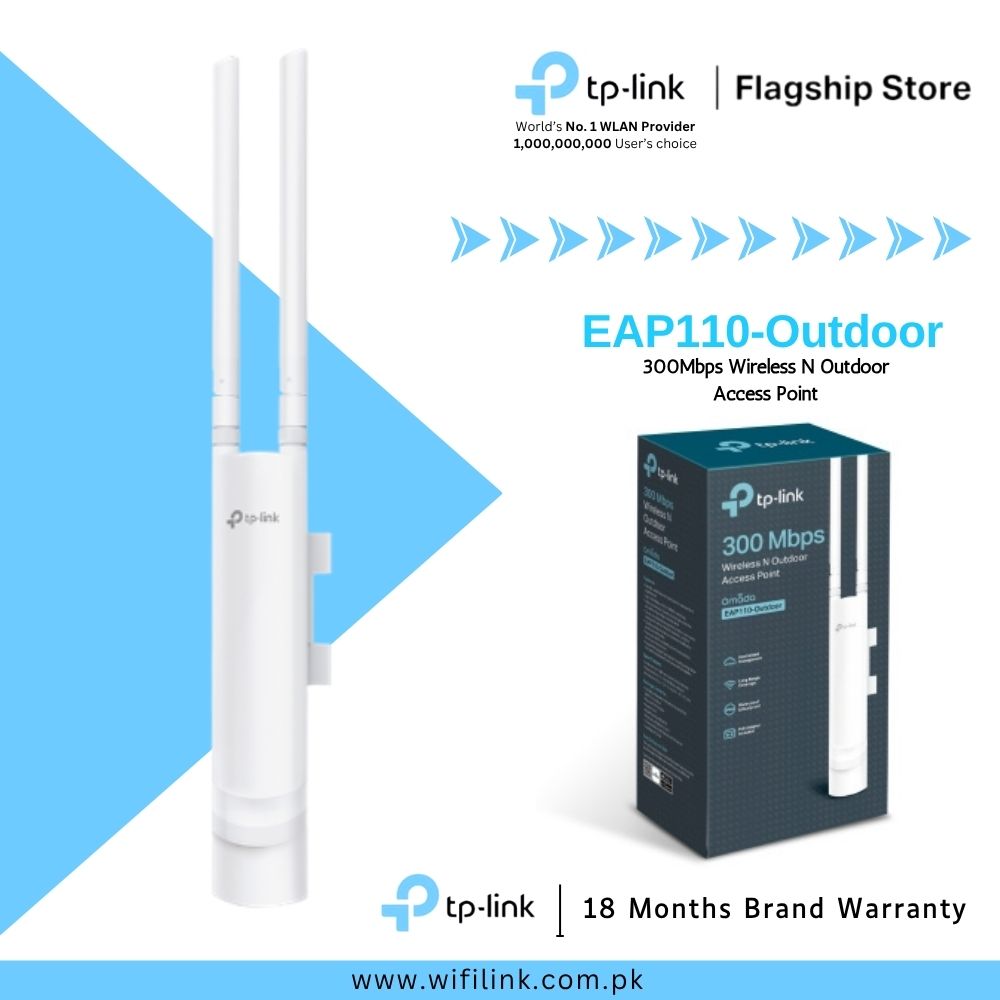 TP-Link Access Point EAP110-Outdoor 300Mbps Wireless N Outdoor Access Point - 18 Months Brand Warranty