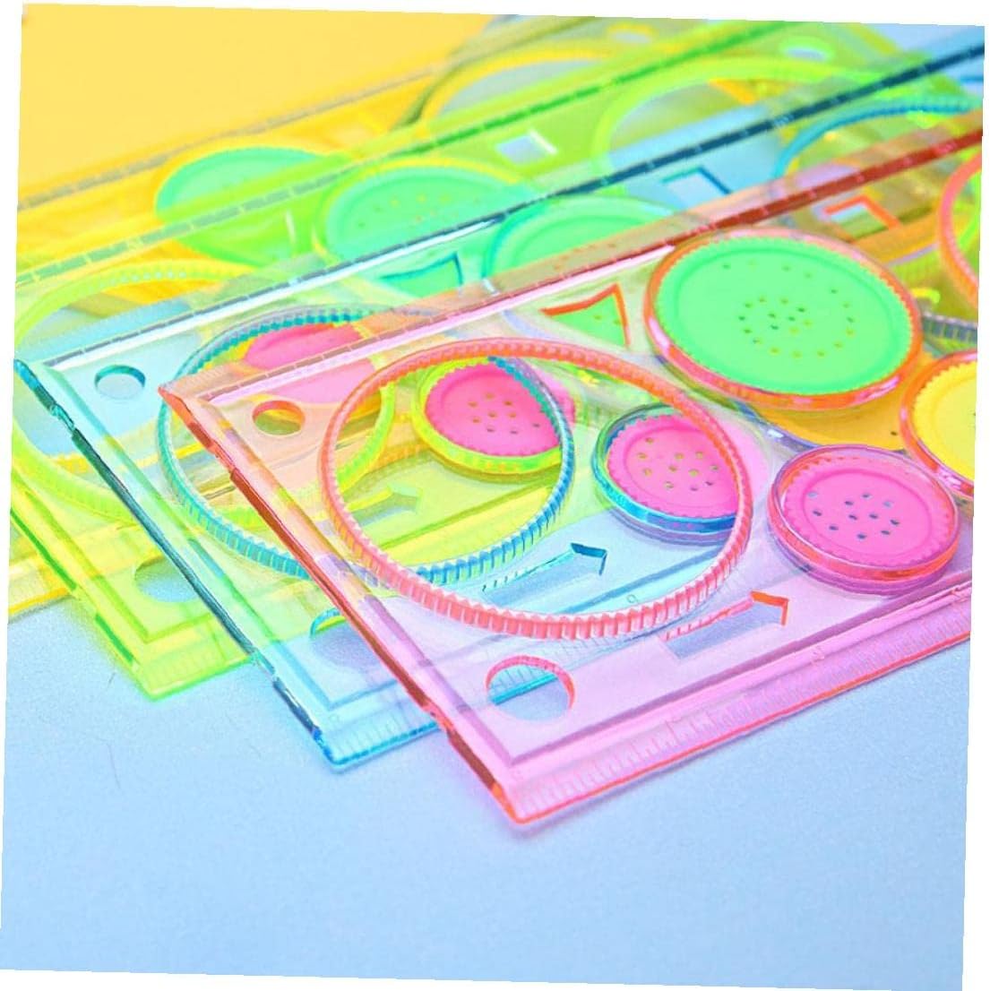 Pack of 4 New Spirograph Geometric Ruler Stencil Design Ruler Set Spiral Art Classic Toy Spirograph Scale