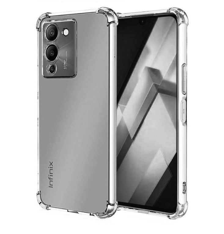 Infinix Note 12 G96 Transparent 6D Silicone Soft Bumper Back Cover Clear Jelly Case Shockproof Lightweight Protective Case