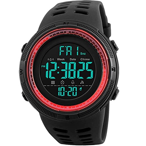 Mens Sports Watch Outdoor Sports Watches Multifunction Digital LED Military Dual Time Back Light Stopwatch Waterproof Wristwatches for Man.