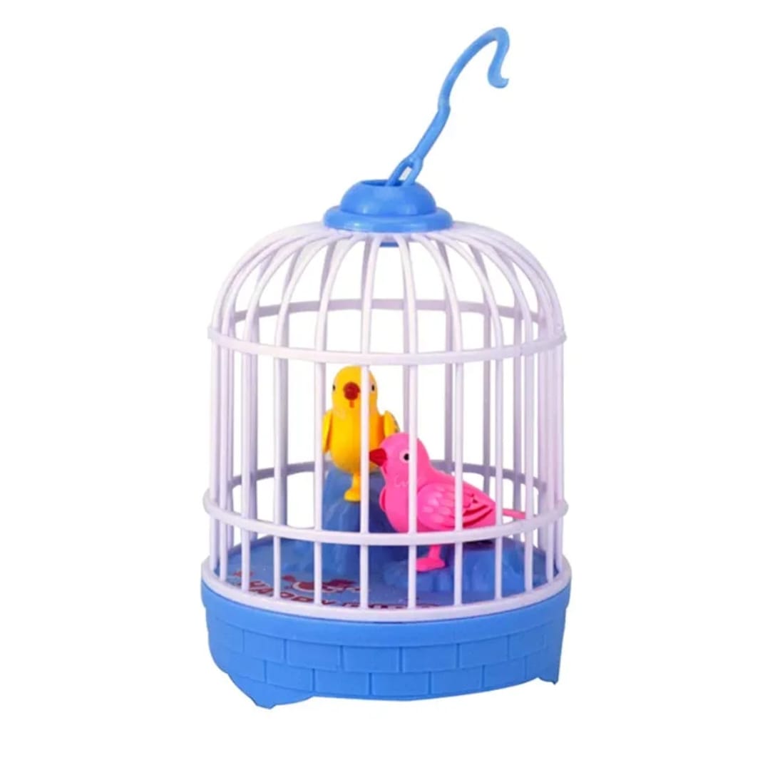 Interactive Singing Birds Cage with Voice Control Light & Sounds, Educational Electronic Pet Toy for Kids, New - Multicolor