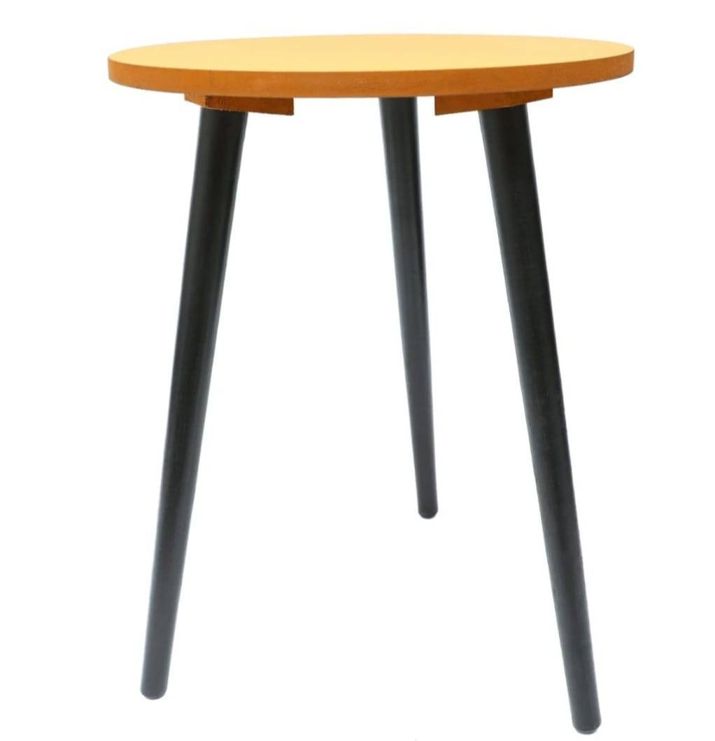HomeBliss Curved Foldable Side Table, Coffee table (16 Inches Top & 20.5 Inches Height ) with Solid Wooden legs (Customize)
