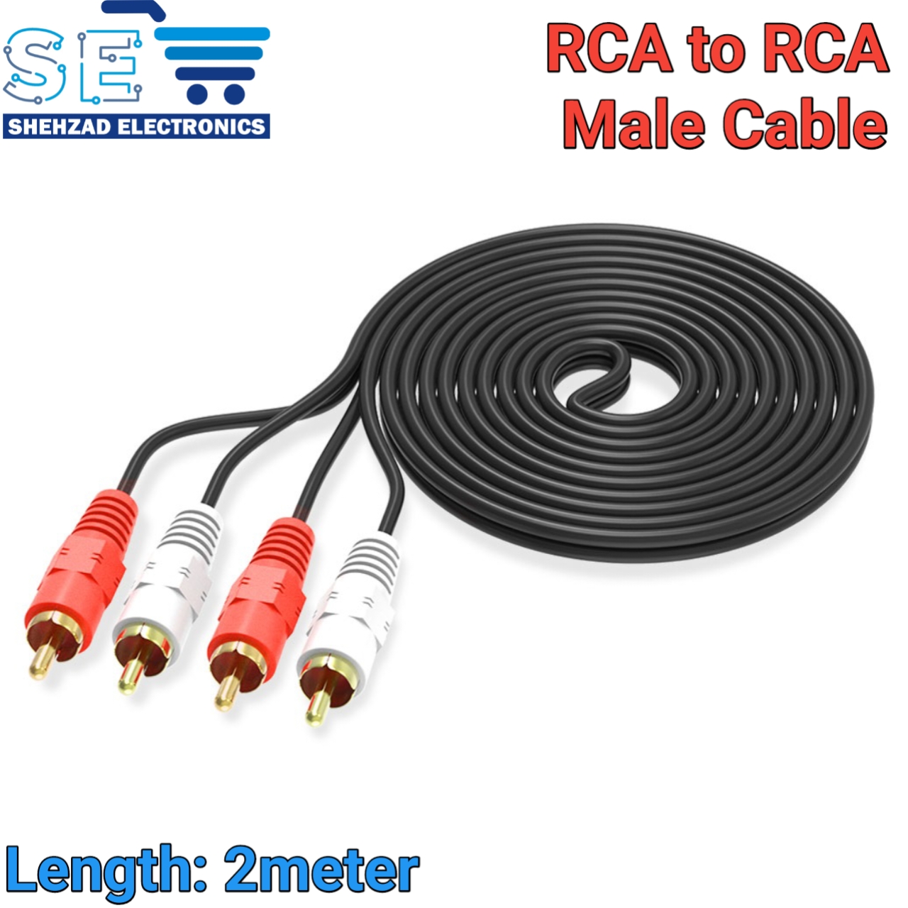RCA Male to 2 RCA Male connector Cable Dual Stereo Audio Wire Extension Cable AV for DVD TV CD Sound Amplifier