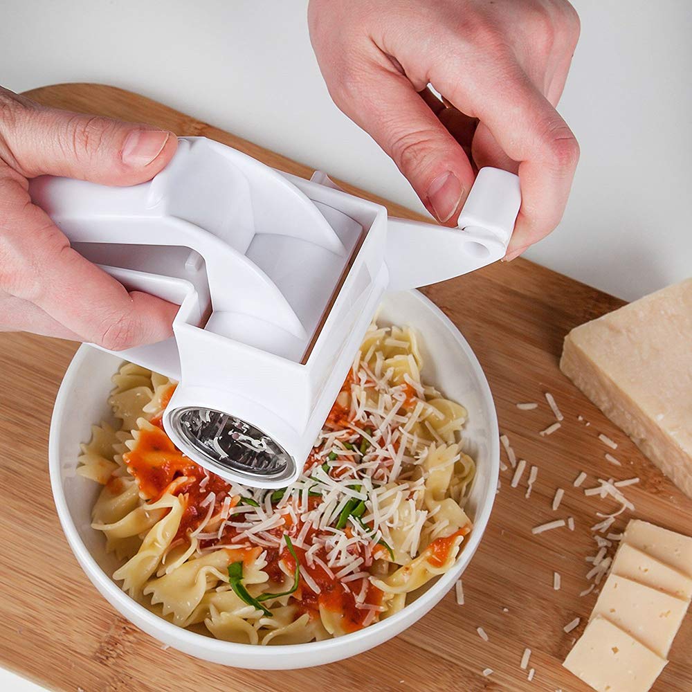 Hand Held Rotary Cheese Grater Handheld Cheese Cutter Slicer Shredder ...