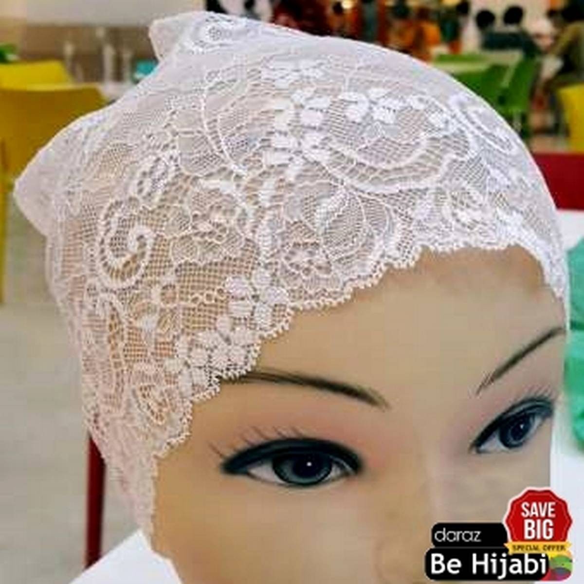 white Muslim Women Lace net Hat Islamic 