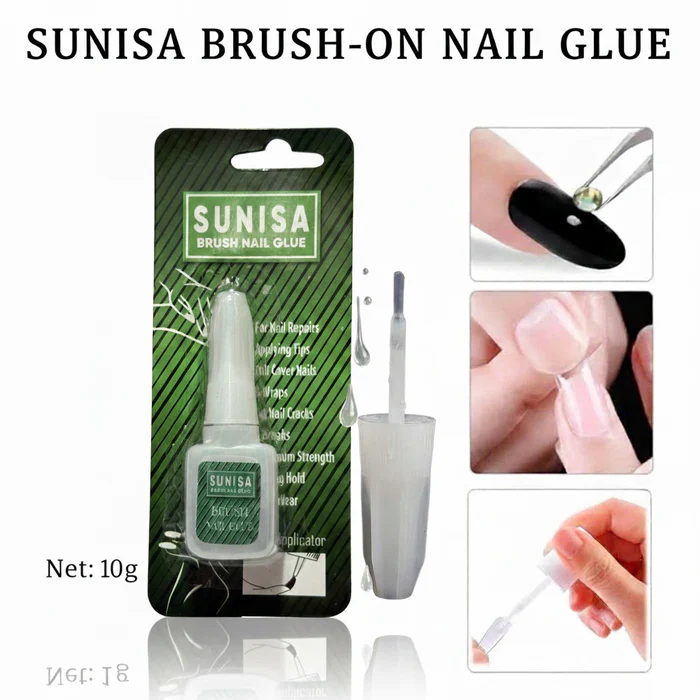 Brush Nail Glue Strong Hold Nail Adhesive for Artificial Nails & Tips Nail Glue