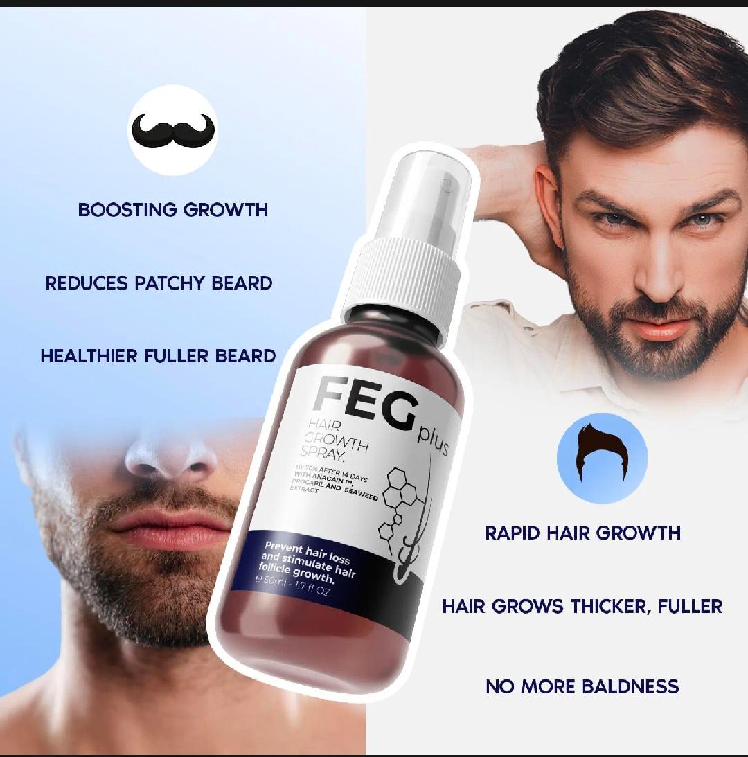 FEG plus Hair growth serum And Spray 50 ml,beard growth serum foe hairloss control & hair growth for men &women