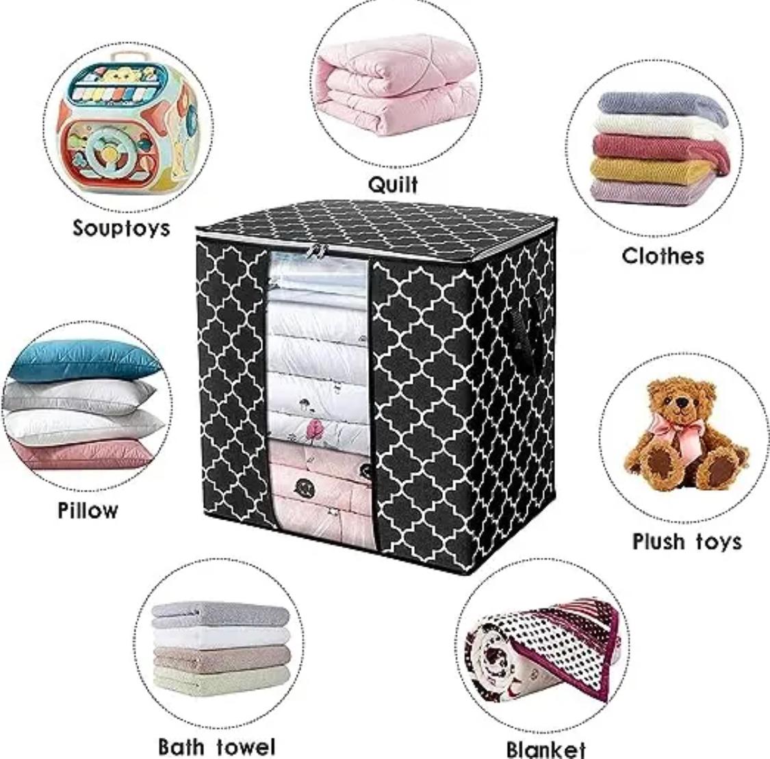 Foldable Storage Organizer Bag Transparent PVC Window Clothes Blanket Storage Bag Multiple Color