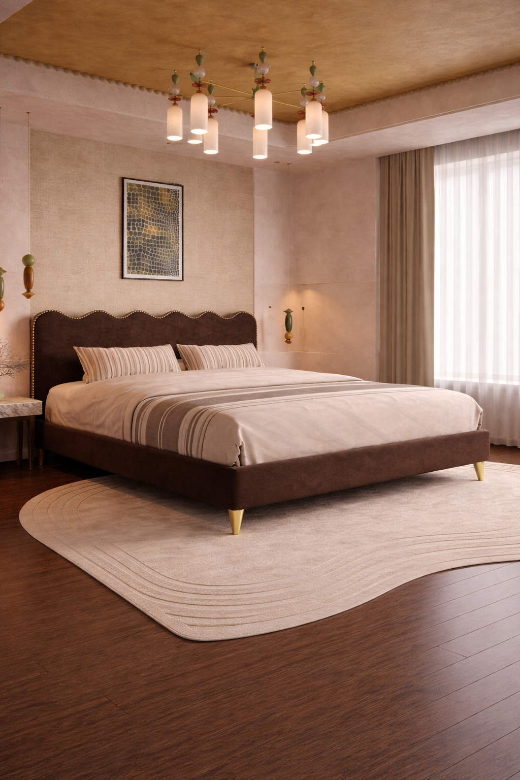 Affordable New  Design wooden Bed Set  without side table Furniture for room / Wooden poshesh Beds For Bedroomn BED1