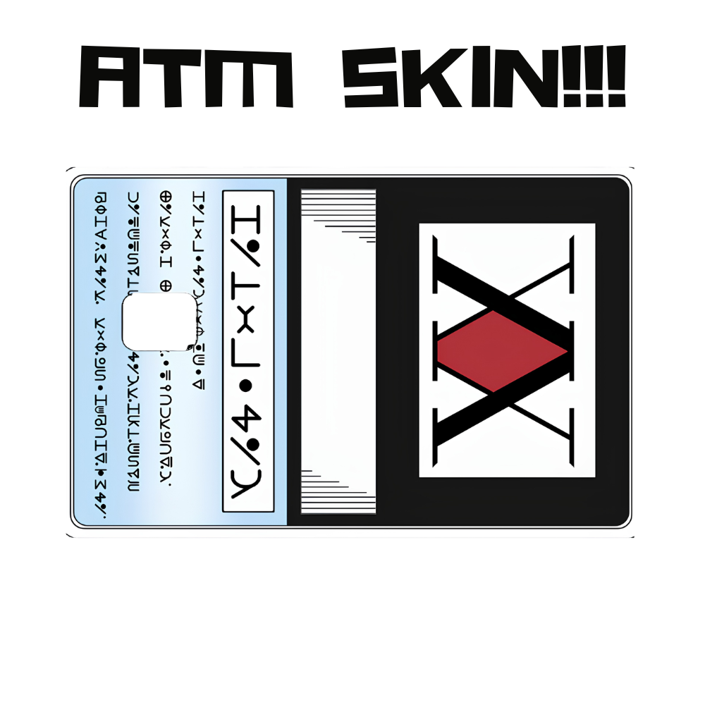 Hunter x Hunter License Skin for ATM, Debit & Credit Cards | Size 3.375 x 2.125 inch | Non Waterproof paper Sticker for atm cards | ATM card sticker | debit card skin | credit card cover |  wallet accessories | card protector sticker