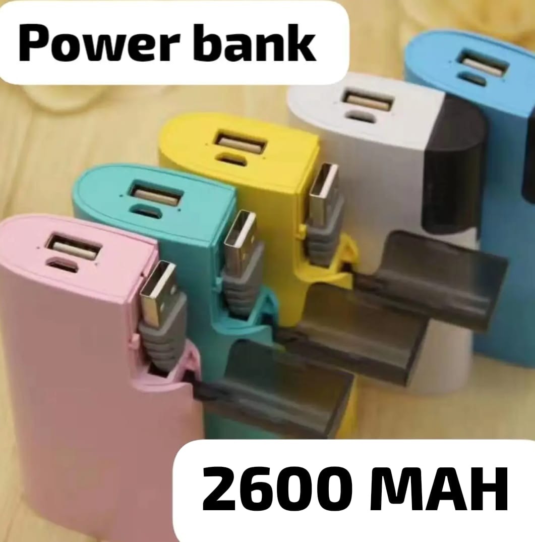 Pocket Power Bank - 2600 mAh Power bank - Mini power bank- small power bank For All Mobiles