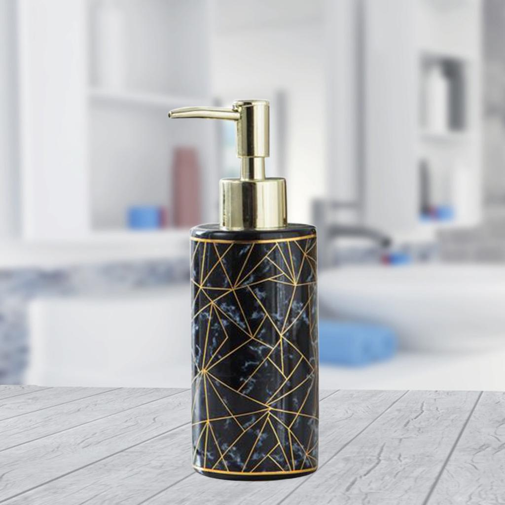 Soap Dispenser Marble Lotion Liquid Makeup Body Wash Home Pump Bottle Black