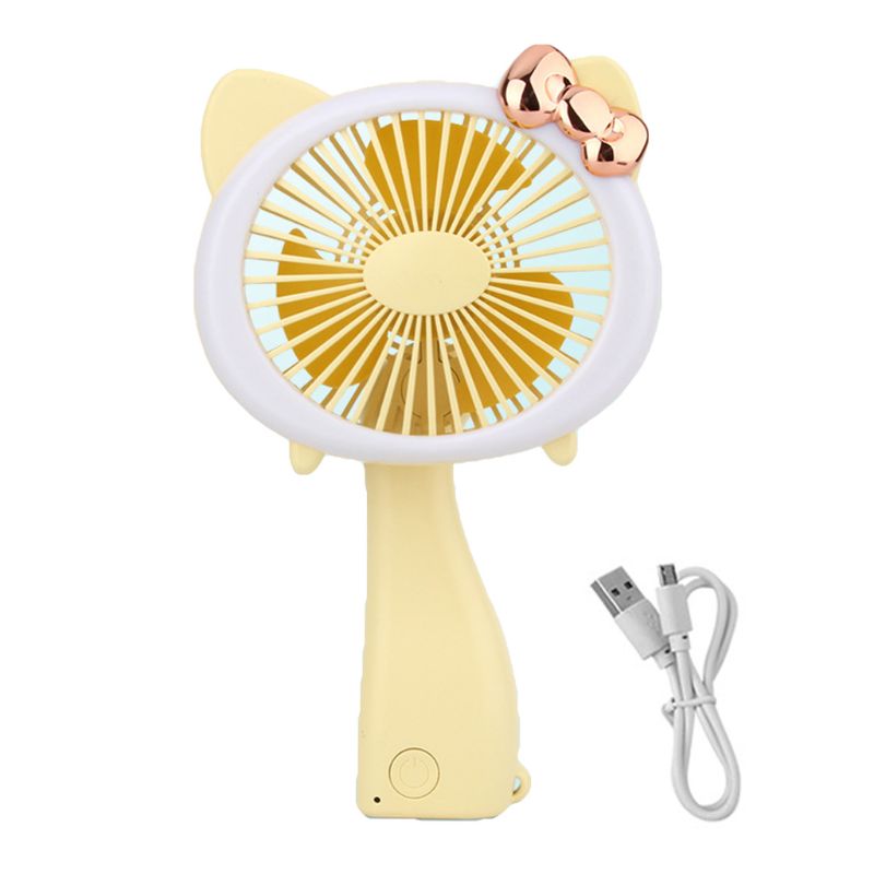 Portable Handheld Fan Personal Desk Usb Rechargeable Outdoor Travel Yellow 限定価格セール