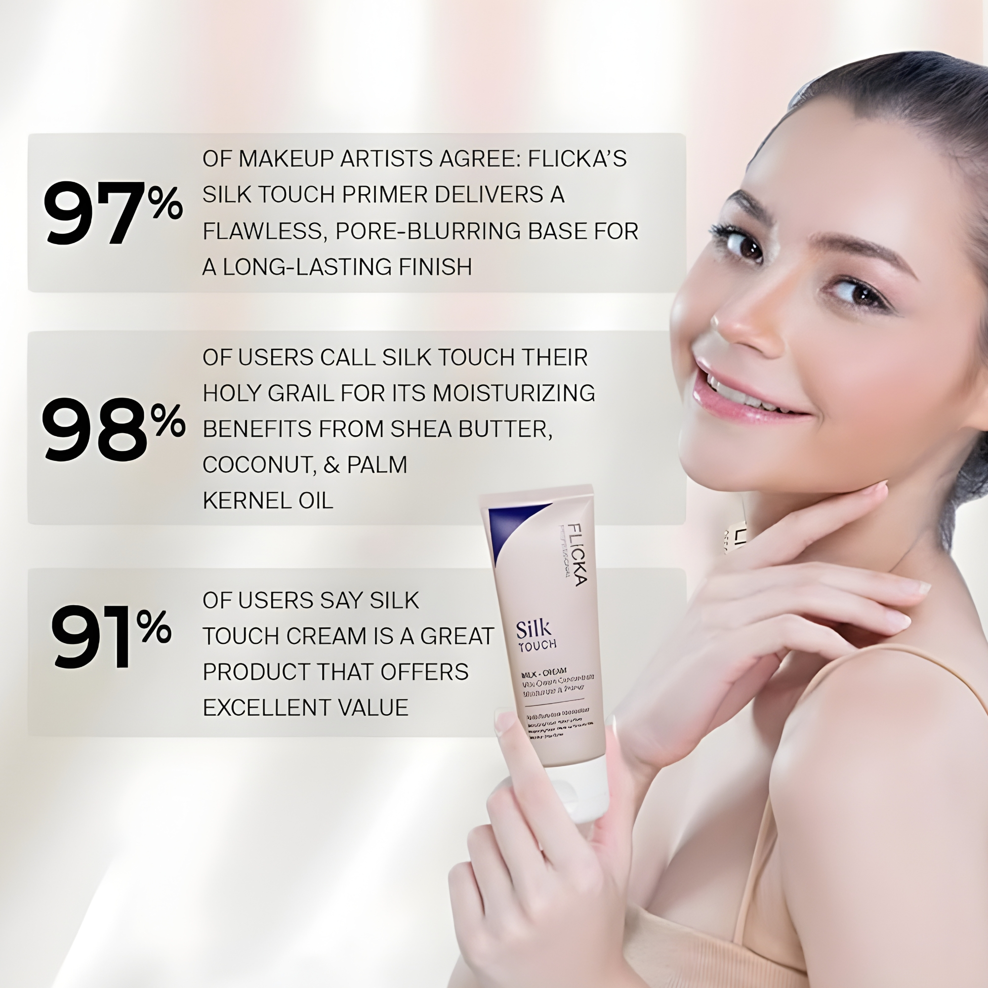 Flicka Silk & Touch Liquid Foundation | High Coverage Matte Finish Makeup Base | Smooth Waterproof Long Lasting Face Foundation for All Skin Types | Premium Flicka Cosmetics | Pack of 1 / 2 / 3