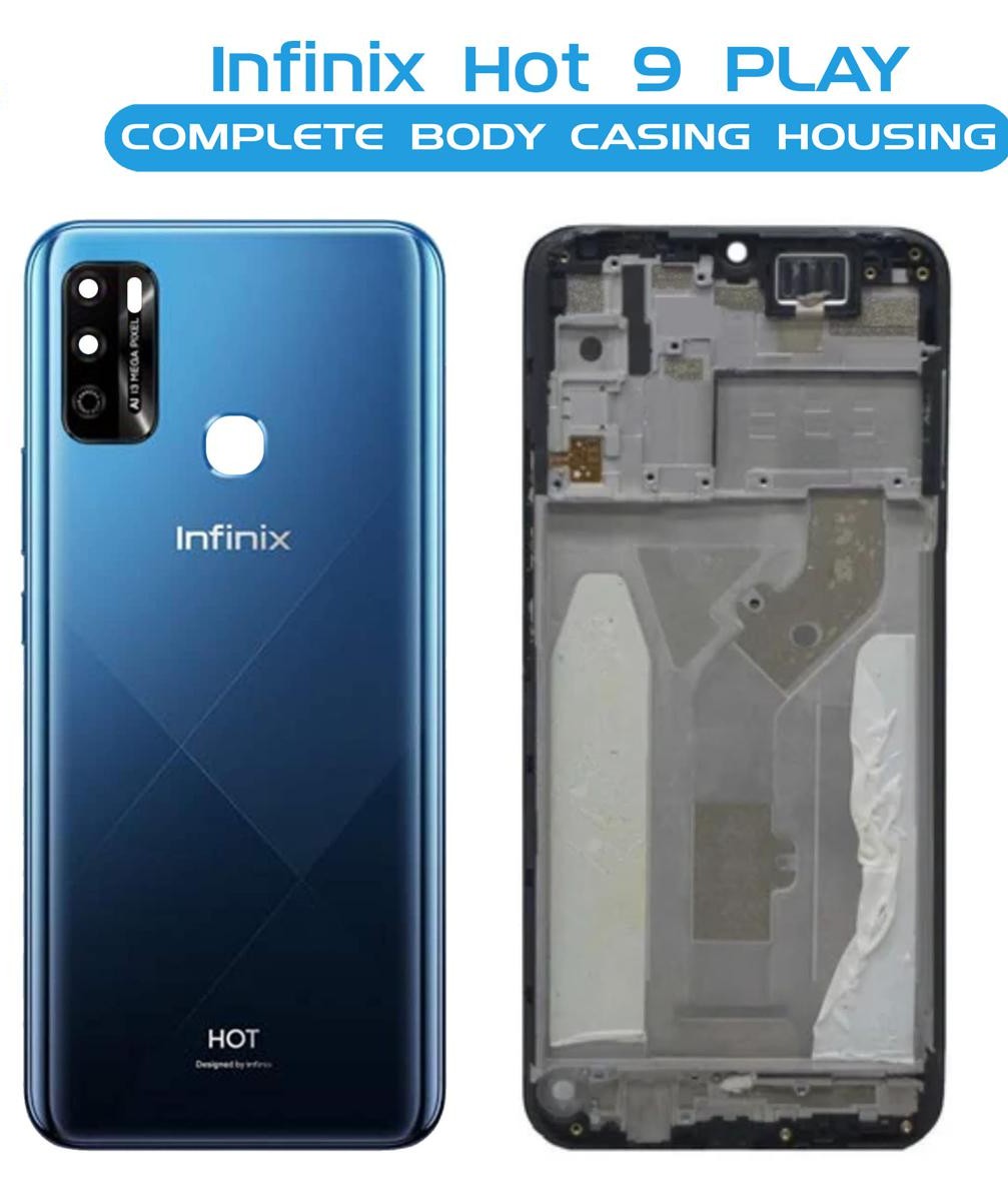Infinix Hot 9 Play Complete Back Body Back Battery Door Housing Case Back Panel Replacment Back Glass For Infinix Hot 9 Play
