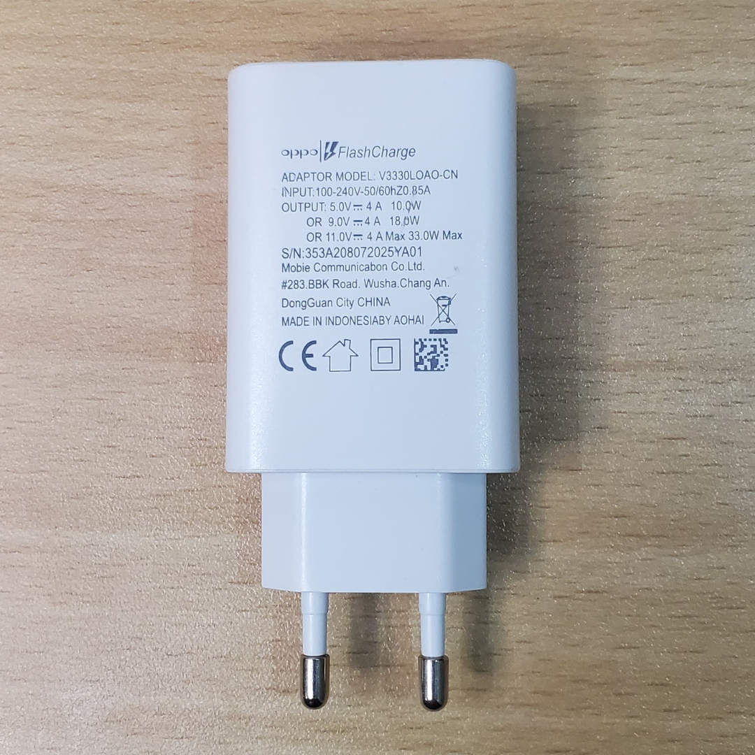 Oppo Original Charger + Data Cable (Micro-usb and Type-C) Quick Charge - Fast Charging Supported. Wall Charger - Oppo Charger