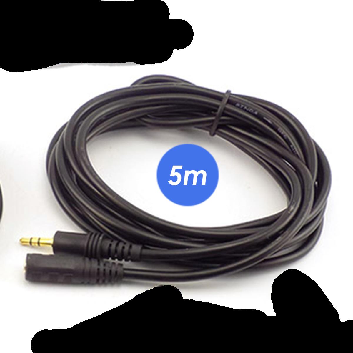 5ft 3.5mm Audio Male To Male Stereo Aux Cable – Black – Extension Cord
