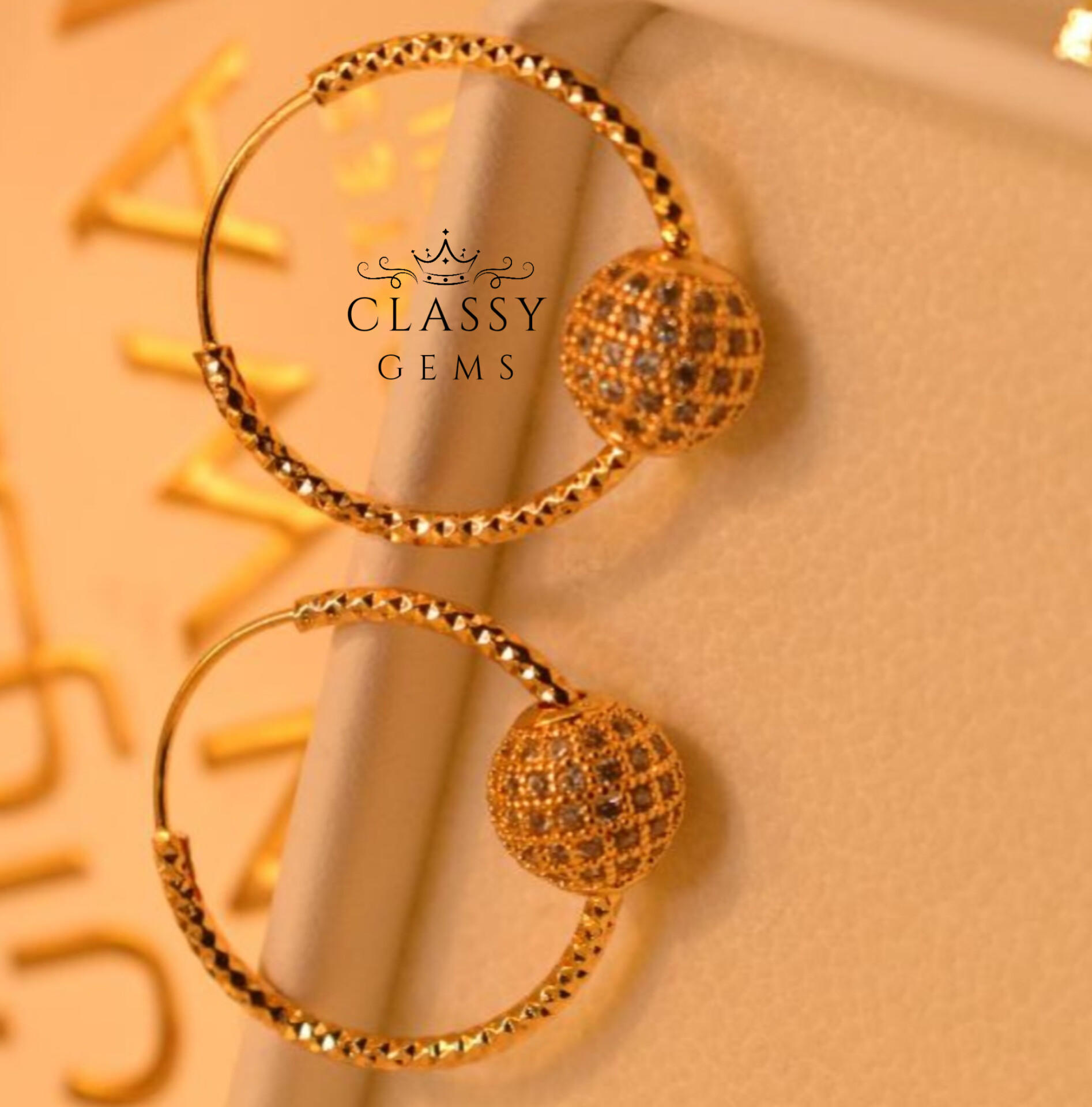Classic Golden Beautiful Balliyan Earrings For Girls/Women. Earrings Set/ classygems/Earrings/ Jewellery for girls.Weeding Jewellery. Eid Earrings. Balliyan for Girls.