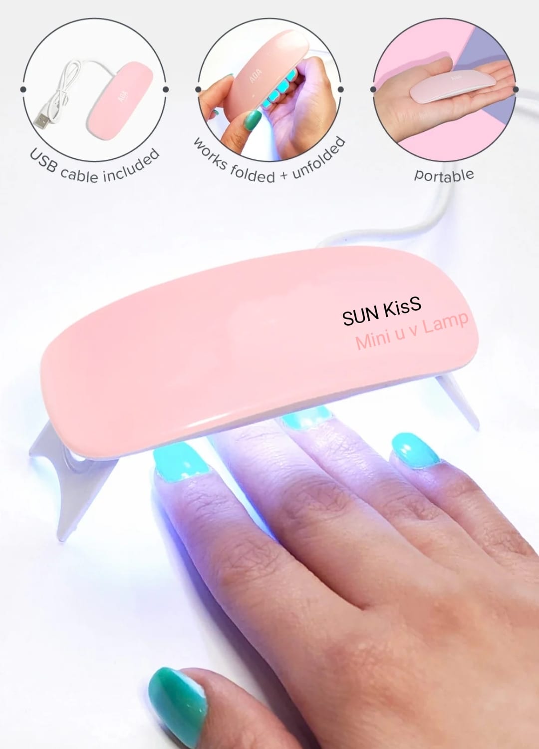 Minichowk SUN Mini UV LED Nail Lamp | USB Gel Nail Dryer | Portable Nail Art Curing Light for Home & Salon