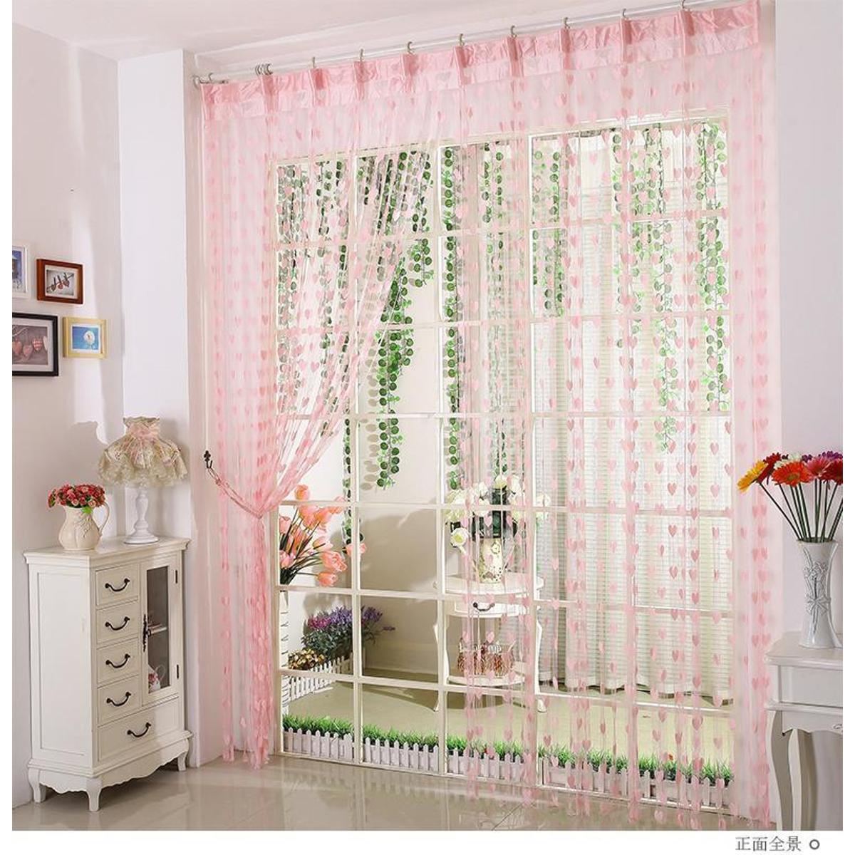Cute Heart Line Tassel String Door Curtain Window Room Curtain Valance Modern Living Room