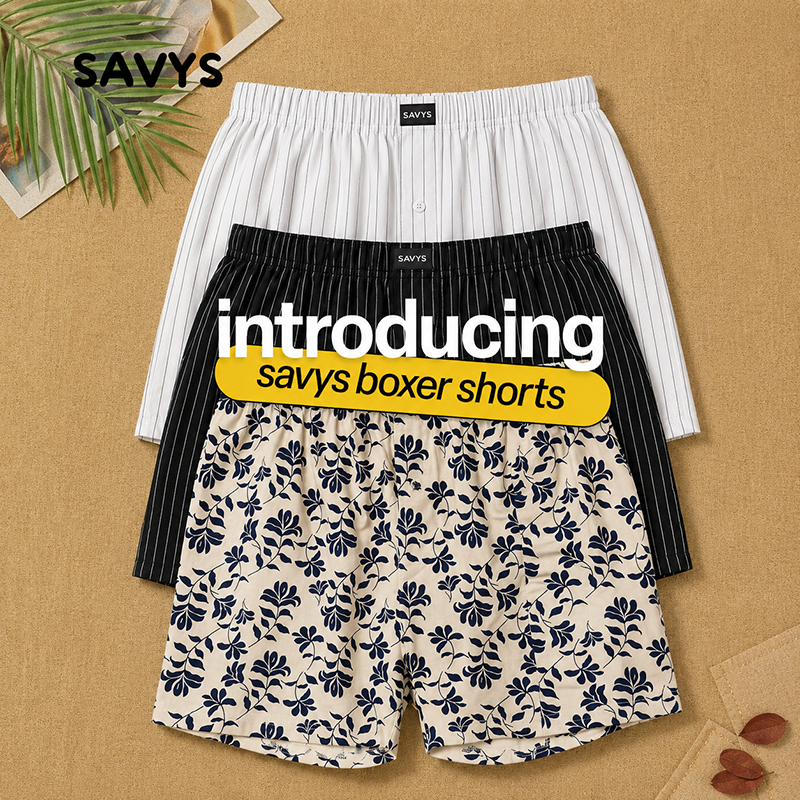 Savys - Men Cotton Boxers - Underwear For Mens - Breathable Fabric For All Day Comfort - Undergarments - Super Soft Micro Nylon Waistband - Underwear For Boy - Body Adaptive Fit -100% Cotton