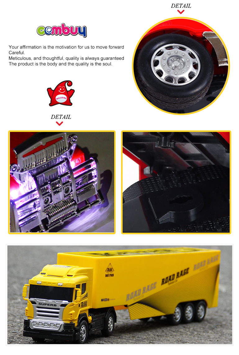 Children's High Speed 2.4G Container Truck Remote Control Rechargeable 1:32 Scale RC Semi Truck Trailer W/ Lights Remote Control Cargo Carrier Outdoor Play & Trucking Adventures Vehicle toy For Boys Kids Best For Gifting