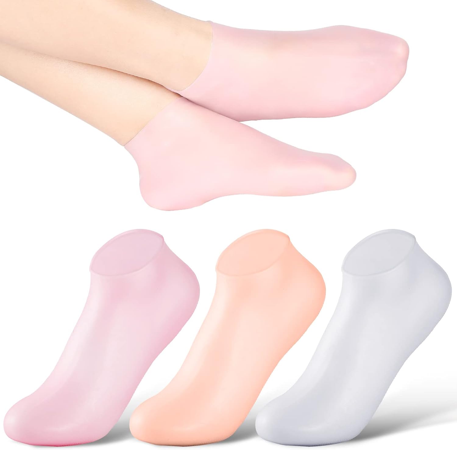 Silicone Socks | | Moisturizing Silicone Socks | Moisturizing Silicone Socks for Cracked Heel | Soft Heel Silicone Socks | Gel Infused Silicone Socks | Cracked Heel Treatment Socks | Ultimate Foot Care Silicone Socks"
