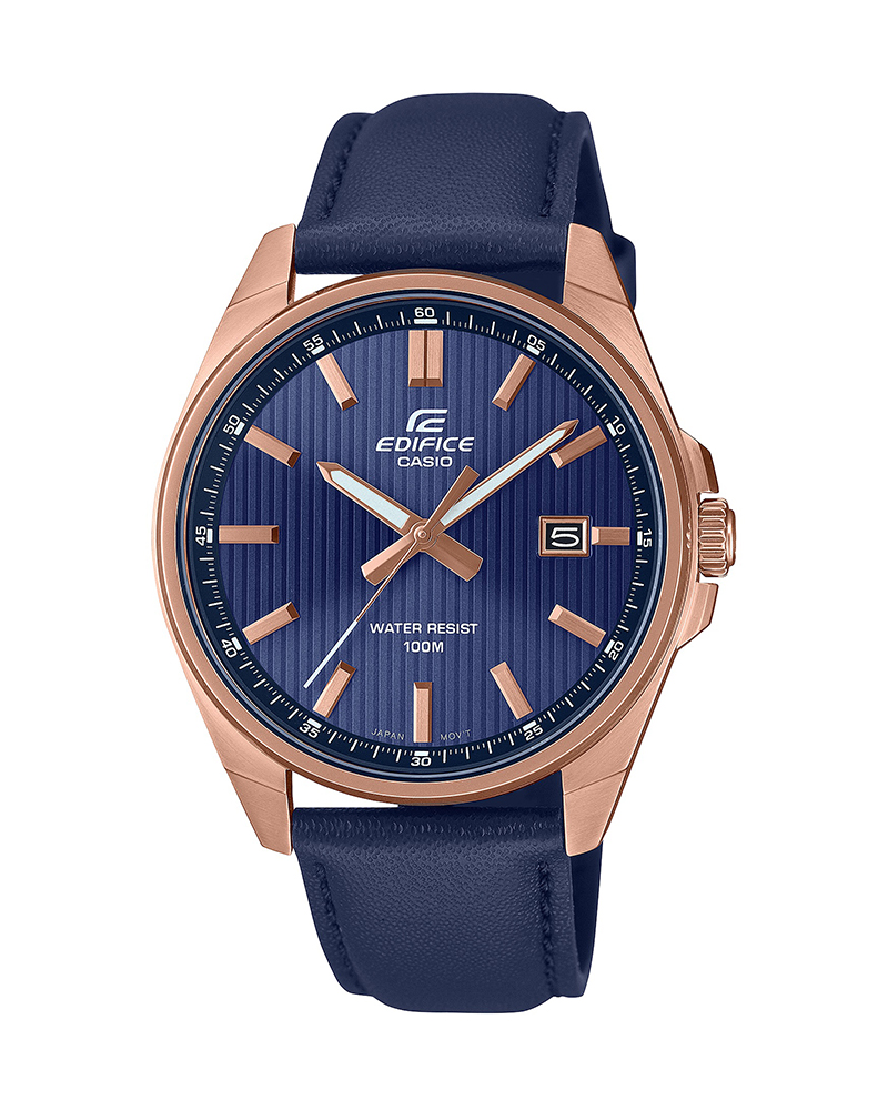 Casio Edifice Mens Rose Gold Stainless Steel Case Round Analog Date ...