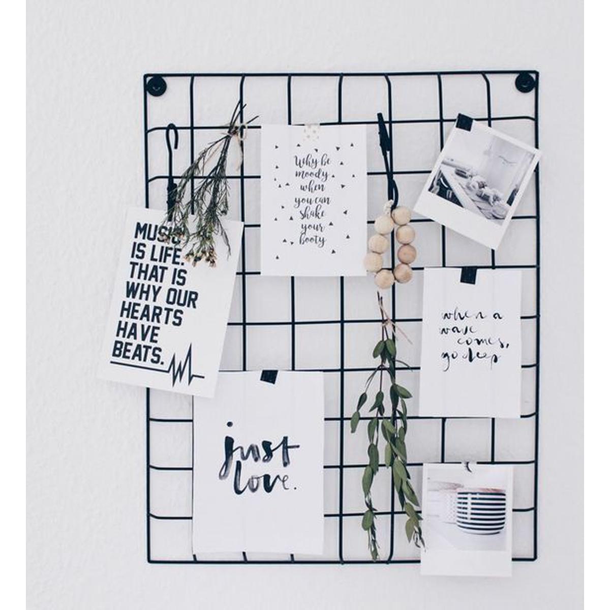 Metal Mesh Grid Panel Wall Decor - Multi-Function Organizer for Home Display