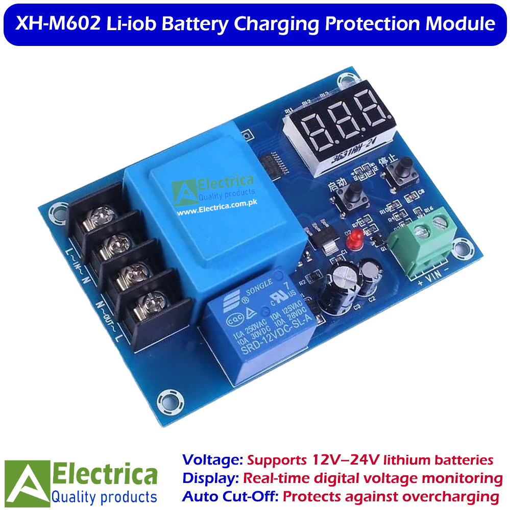 XH-M602 Charging Control Module 12-24V Lithium Li-ion Battery Charge Controller Board with LED Display Auto Cut-Off Protection Switch by Electrica