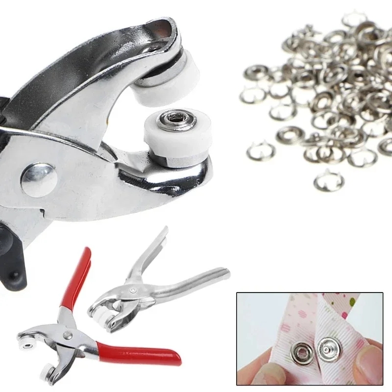 Imported Quality Pliers Button Press Tool With 25 Button & Metal Prong Snap Buttons Fastener Pliers Tool Set Sewing Free Snap Button Kit with Manual Pliers Hand Press Studs Tool for DIY Crafts Bags Sewing Snap Fastener Kit