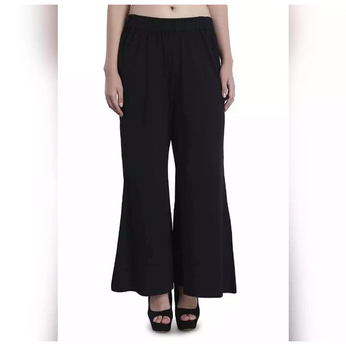 Plain Linen Plazo for Women Women's High Waist Wide Leg Pants Loose Fit Comfortable Casual Trousers
