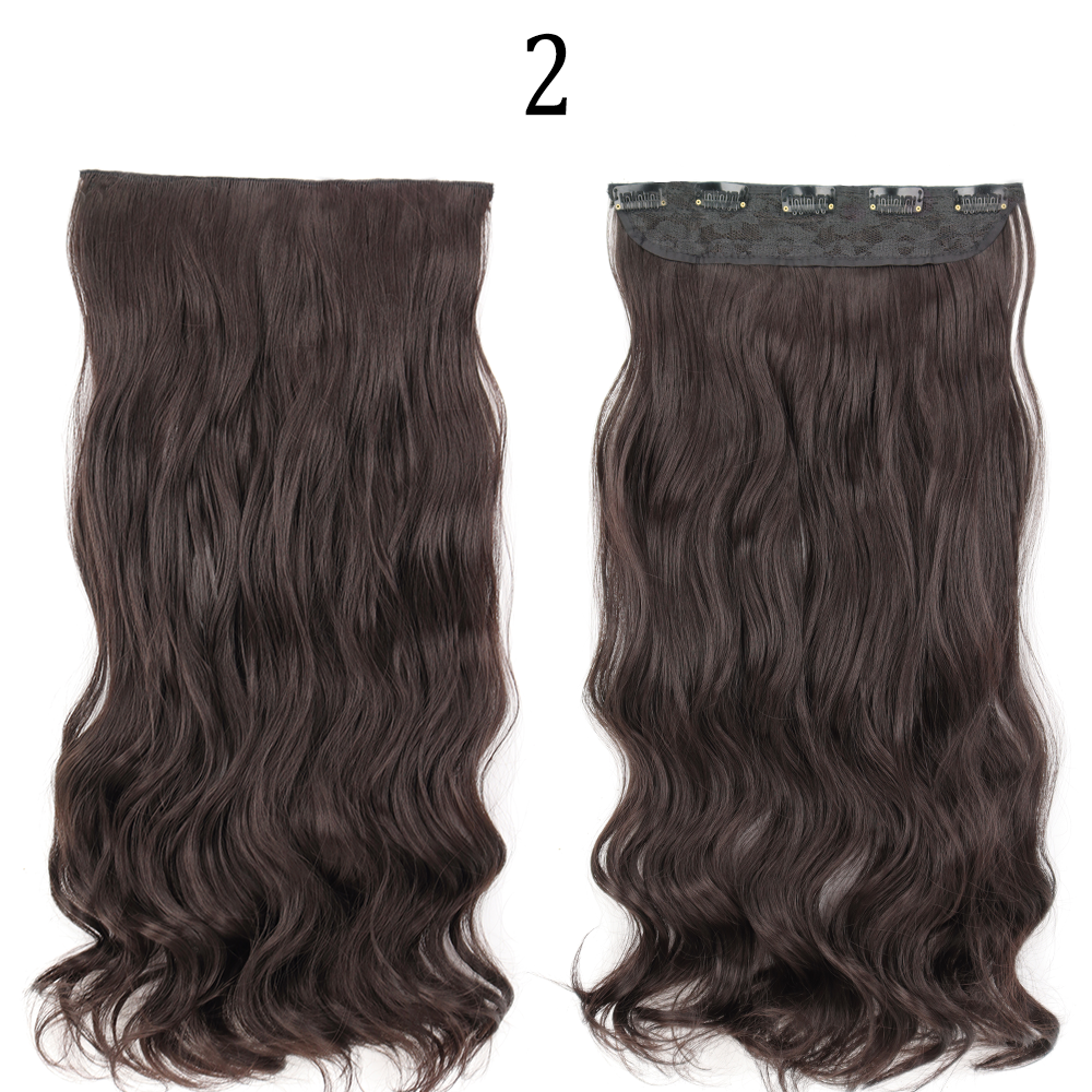Very Long Fashion Golden Brown 5 Clips In Curly Smooth Soft Hair