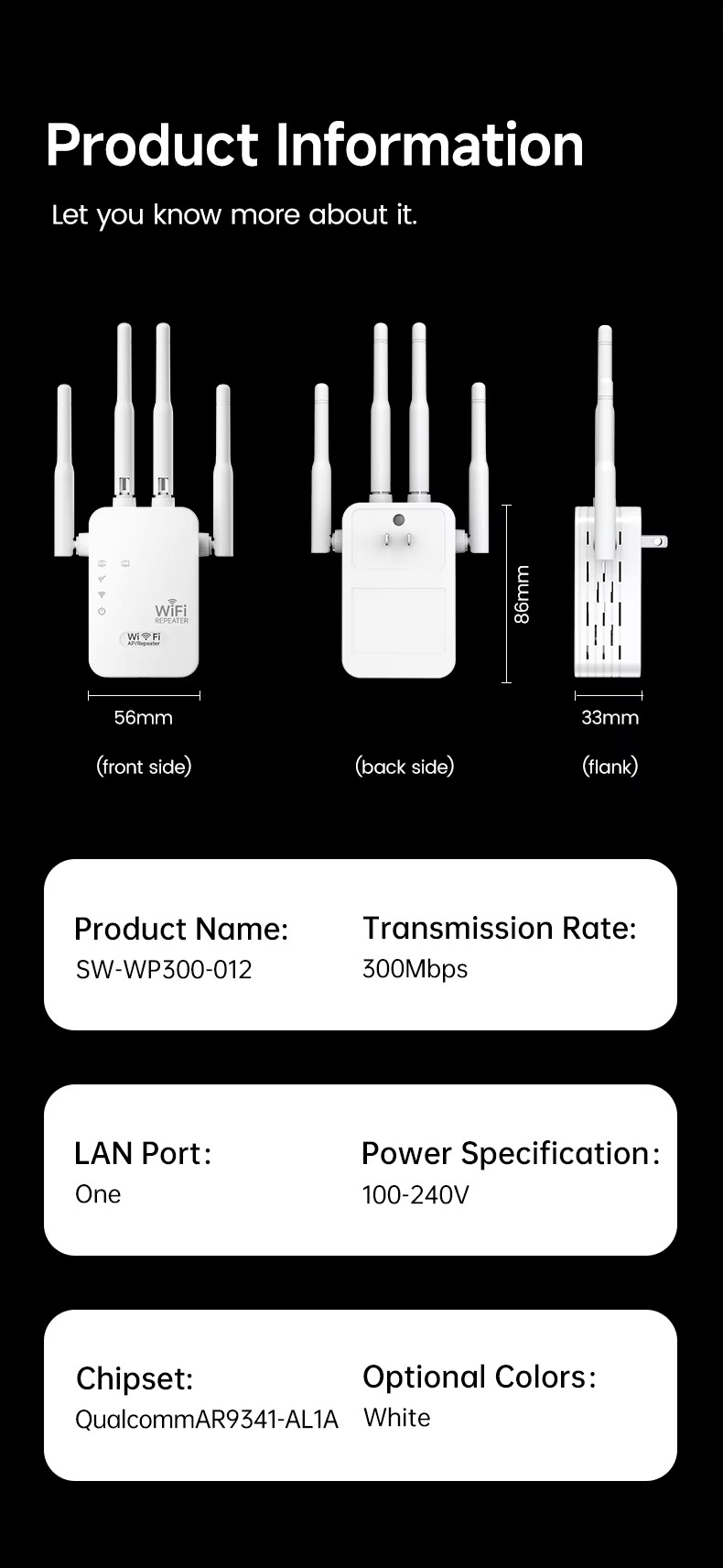 WiFi wireless Range Expansion | Wifi Access point | Access Point | WIFI Bridge Mode | Wifi Router | WIFI Hotspot | Dual Ethernet Ports for Connection with Ethernet Cable |