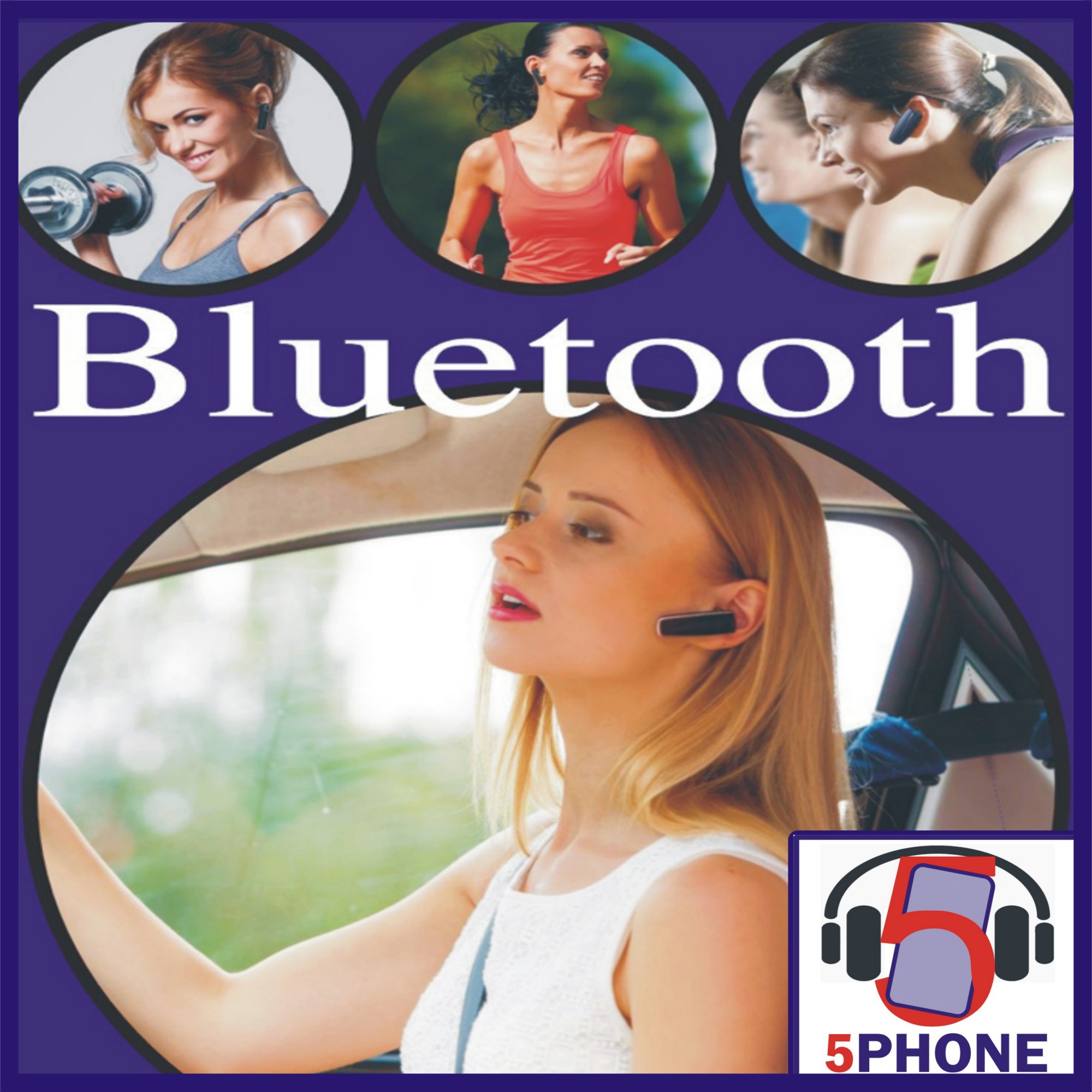 5PHONE ULTRA BT5 BLUETOOTH 4.0 WIRELESS STEREO SINGLE BLUE TOOTH HEADSET WITH MIC UNIVERSAL HANDSFREE FOR ALL MOBILE PHONES