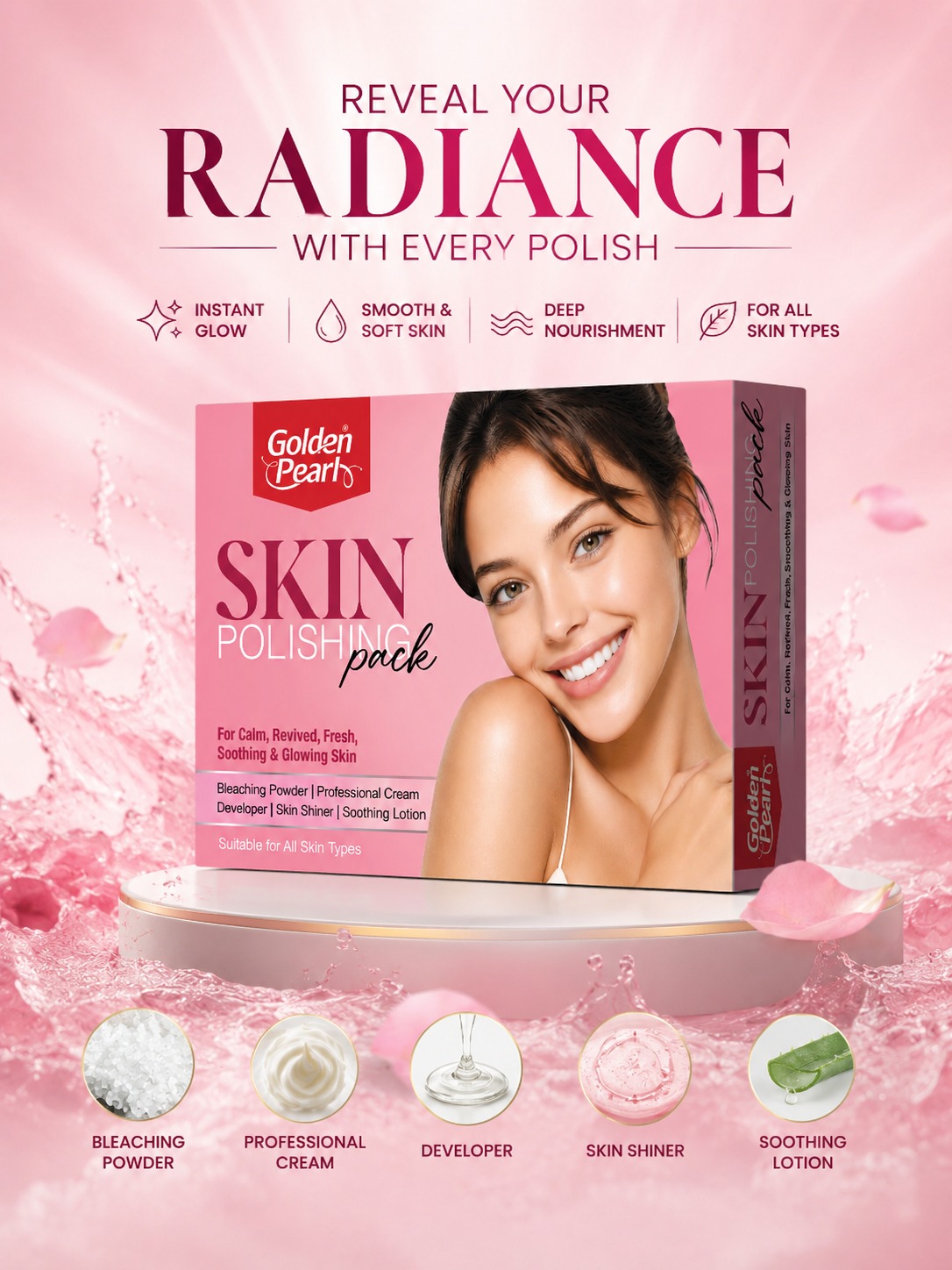 Golden Pearl Skin Polishing Pack for Face Natural Exfoliating Scrub for Deep Cleansing And Brightening 100g