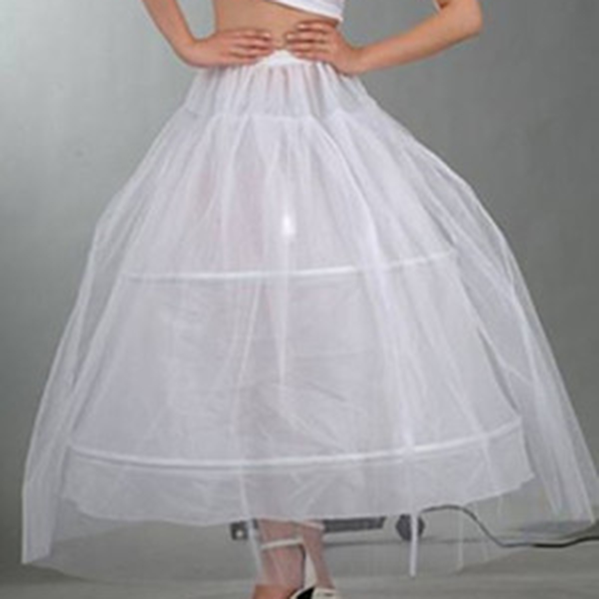Cancan Skirt for Regular Dresses - White, Elastic Waist, Multiple Lengths Available